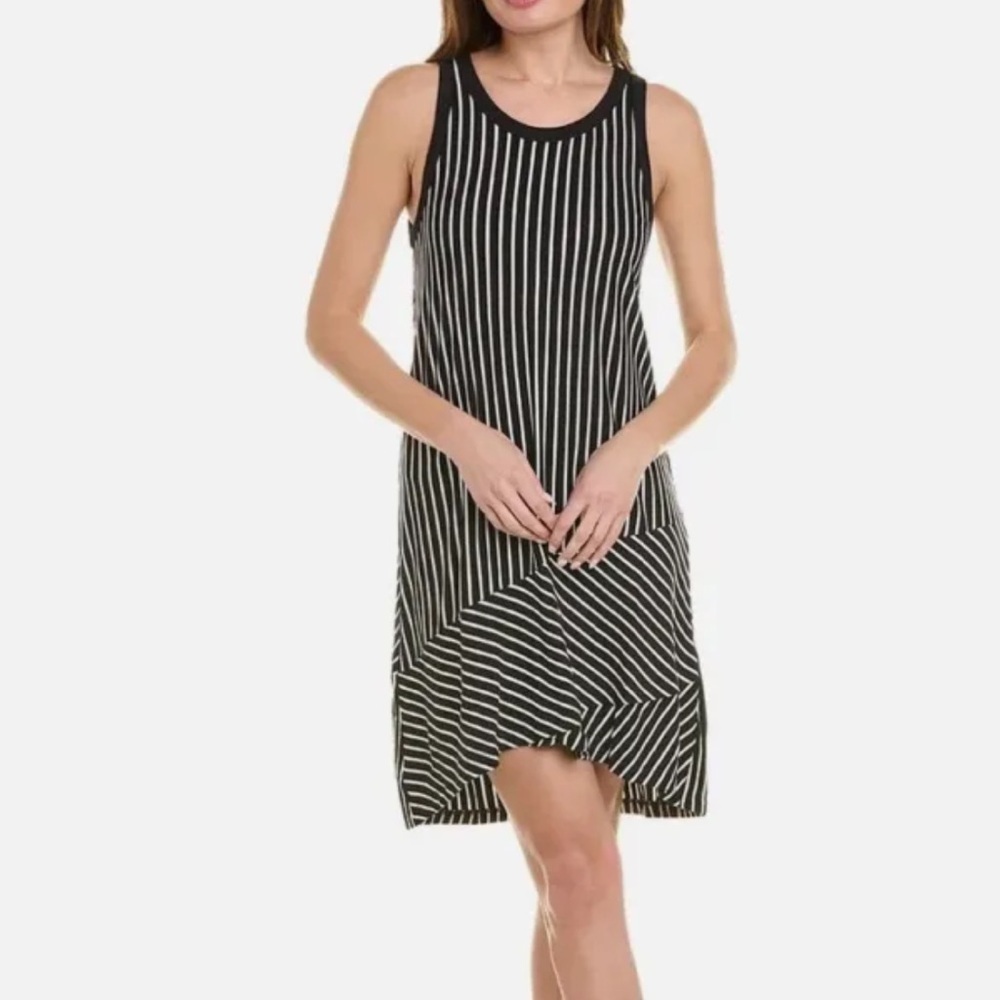 Cabi ATC Wink Dress‎ #5946 Black & White stripe Size X Small Stretch